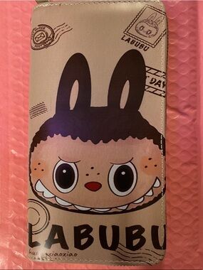 LABUBU Cartoon Bunny Wallet Case in Beige and brown